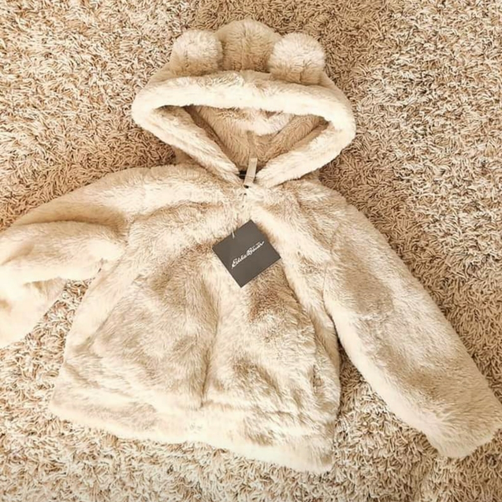 SOLD Toddler girls furry hooded jacket coat